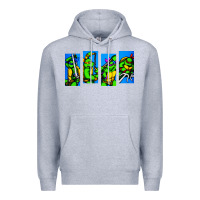 Heather Grey arcade turtles Premium Hoodie - linhVisuals