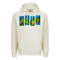 Oatmeal Heather arcade turtles Premium Hoodie - linhVisuals