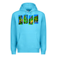Ocean Blue arcade turtles Premium Hoodie - linhVisuals