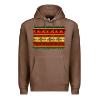 Chestnut bullskull thunderbird aztec pattern warm colors Premium Hoodie - BarkalooDesign