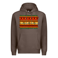 Coffee bullskull thunderbird aztec pattern warm colors Premium Hoodie - BarkalooDesign