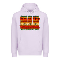 Lilac bullskull thunderbird aztec pattern warm colors Premium Hoodie - BarkalooDesign