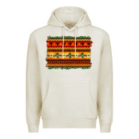 Oatmeal Heather bullskull thunderbird aztec pattern warm colors Premium Hoodie - BarkalooDesign