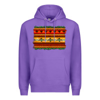 Purple bullskull thunderbird aztec pattern warm colors Premium Hoodie - BarkalooDesign