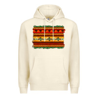 Sandshell bullskull thunderbird aztec pattern warm colors Premium Hoodie - BarkalooDesign