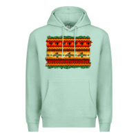 Seafoam bullskull thunderbird aztec pattern warm colors Premium Hoodie - BarkalooDesign