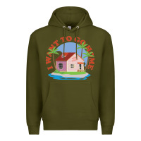 Army Green i want to go home Premium Hoodie - linhVisuals