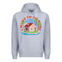 Heather Grey i want to go home Premium Hoodie - linhVisuals