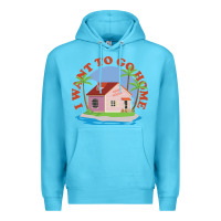 Ocean Blue i want to go home Premium Hoodie - linhVisuals
