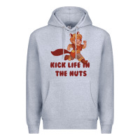 Heather Grey kick life in the nuts   squirrel girl Premium Hoodie - linhVisuals