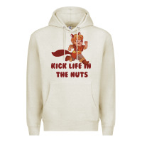 Oatmeal Heather kick life in the nuts   squirrel girl Premium Hoodie - linhVisuals