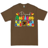 Cacao Proud Autism Mom sunflower Premium Tee - CowhideDigitalArt