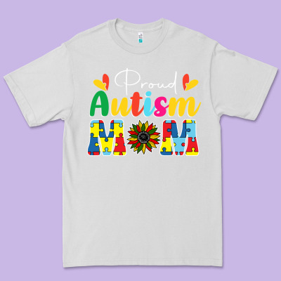 Proud Autism Mom Sunflower Premium Tee Designed By Cowhidedigitalart