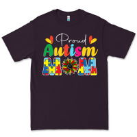 Plum Proud Autism Mom sunflower Premium Tee - CowhideDigitalArt