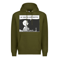 Army Green my anxieties have anxieties   peanuts Premium Hoodie - linhVisuals