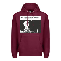 Burgundy my anxieties have anxieties   peanuts Premium Hoodie - linhVisuals