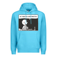 Ocean Blue my anxieties have anxieties   peanuts Premium Hoodie - linhVisuals