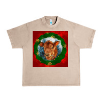 French Oak christmas red angus calf head Urban Heavy Tee - LillyAllenDesigns