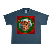 Midnight Navy christmas red angus calf head Urban Heavy Tee - LillyAllenDesigns