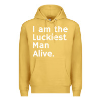 Antique Gold luckiest man alive Premium Hoodie - linhVisuals
