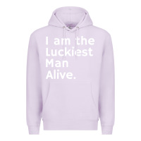 Lilac luckiest man alive Premium Hoodie - linhVisuals