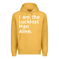 Mustard luckiest man alive Premium Hoodie - linhVisuals