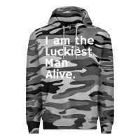 Slate Camo luckiest man alive Premium Hoodie - linhVisuals