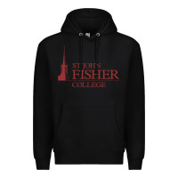 Black st. john fisher collage Premium Hoodie - linhVisuals