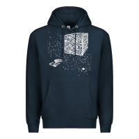 Navy qr code cube we are the borg Premium Hoodie - linhVisuals