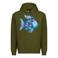 Army Green rainbow fish Premium Hoodie - linhVisuals