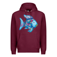 Burgundy rainbow fish Premium Hoodie - linhVisuals