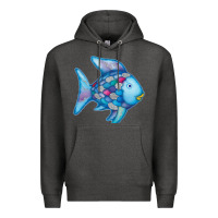 Charcoal Heather rainbow fish Premium Hoodie - linhVisuals