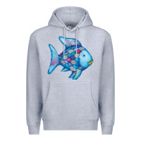 Heather Grey rainbow fish Premium Hoodie - linhVisuals