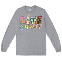 Heather Grey love summer with gnome Long Sleeve Tee - Artiststas