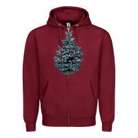 Burgundy Colorado Blue Spruce Zipper Hoodie - RanaPortraitStore