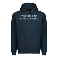 Navy i'm an adult, but not like Premium Hoodie - linhVisuals