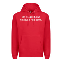 Red i'm an adult, but not like Premium Hoodie - linhVisuals