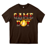 Chocolate Brown game day softball Heavy Core Tee - FaDigitalArtStudio