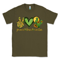 Army Green peace love cactus Classic Tee - Jasminsmagicworld