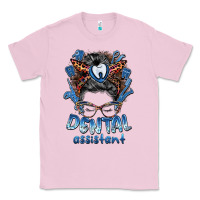 Bubblegum Pink dental assistant messy bun Classic Tee - BarkalooDesign