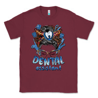 Burgundy dental assistant messy bun Classic Tee - BarkalooDesign