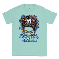Seafoam dental assistant messy bun Classic Tee - BarkalooDesign