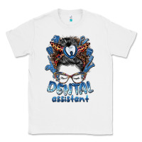 White dental assistant messy bun Classic Tee - BarkalooDesign