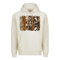 Oatmeal Heather western animal patterns brushstoke Premium Hoodie - BarkalooDesign