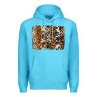 Ocean Blue western animal patterns brushstoke Premium Hoodie - BarkalooDesign