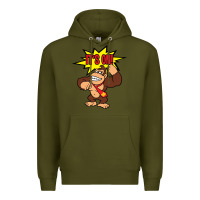 Army Green donkey kong Premium Hoodie - linhVisuals