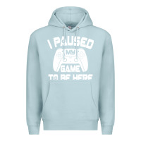 Blue Mist i paused my game to be here Premium Hoodie - linhVisuals