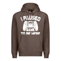 Coffee i paused my game to be here Premium Hoodie - linhVisuals