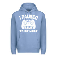 Colony Blue i paused my game to be here Premium Hoodie - linhVisuals
