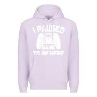 Lilac i paused my game to be here Premium Hoodie - linhVisuals
